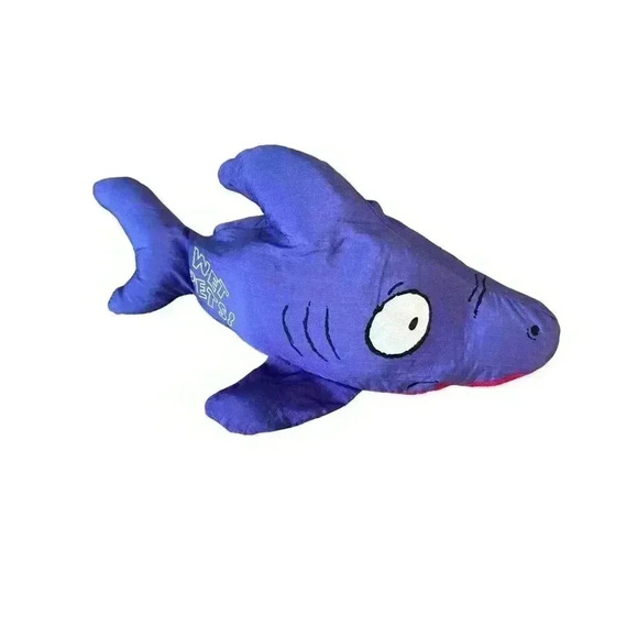 Puffalump Shark Purple 18" 1990s Malibu Fun Bath Pool Plush Toy Wet Pets Medium - Picture 4 of 10